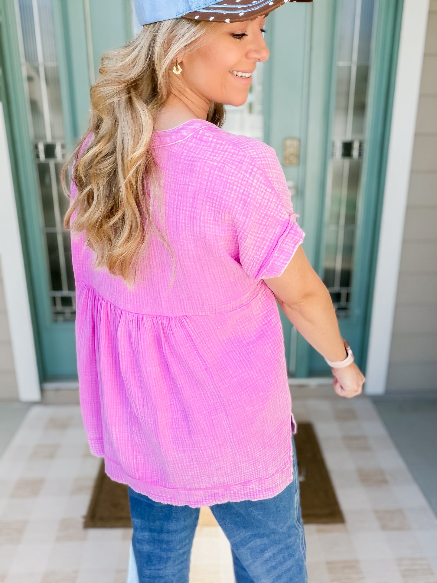 Rosy Days Henley Top