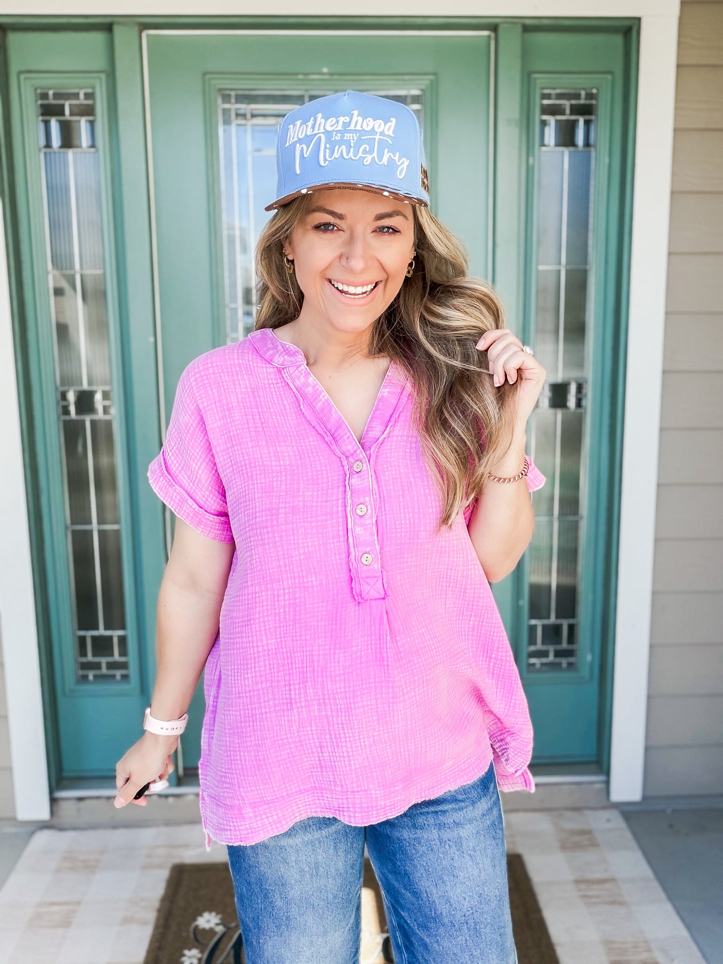 Rosy Days Henley Top