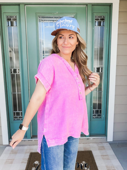 Rosy Days Henley Top