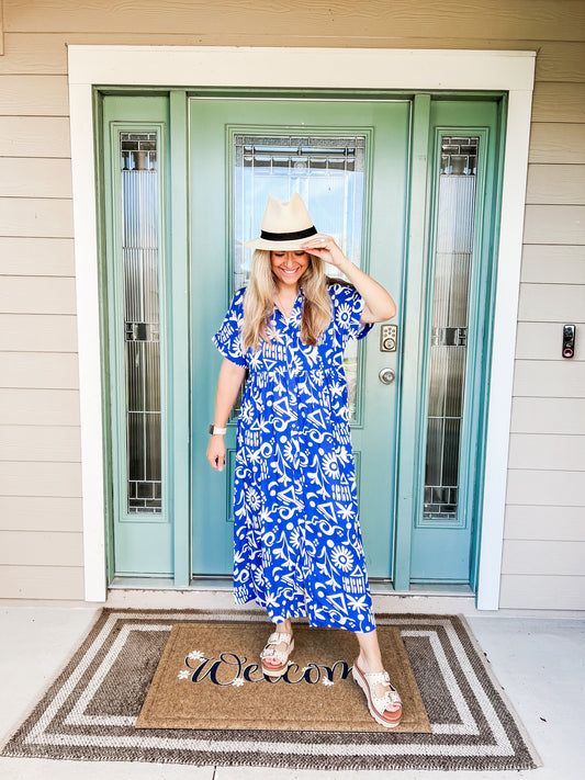 Soft Sonata V-Neck Dress in Blue