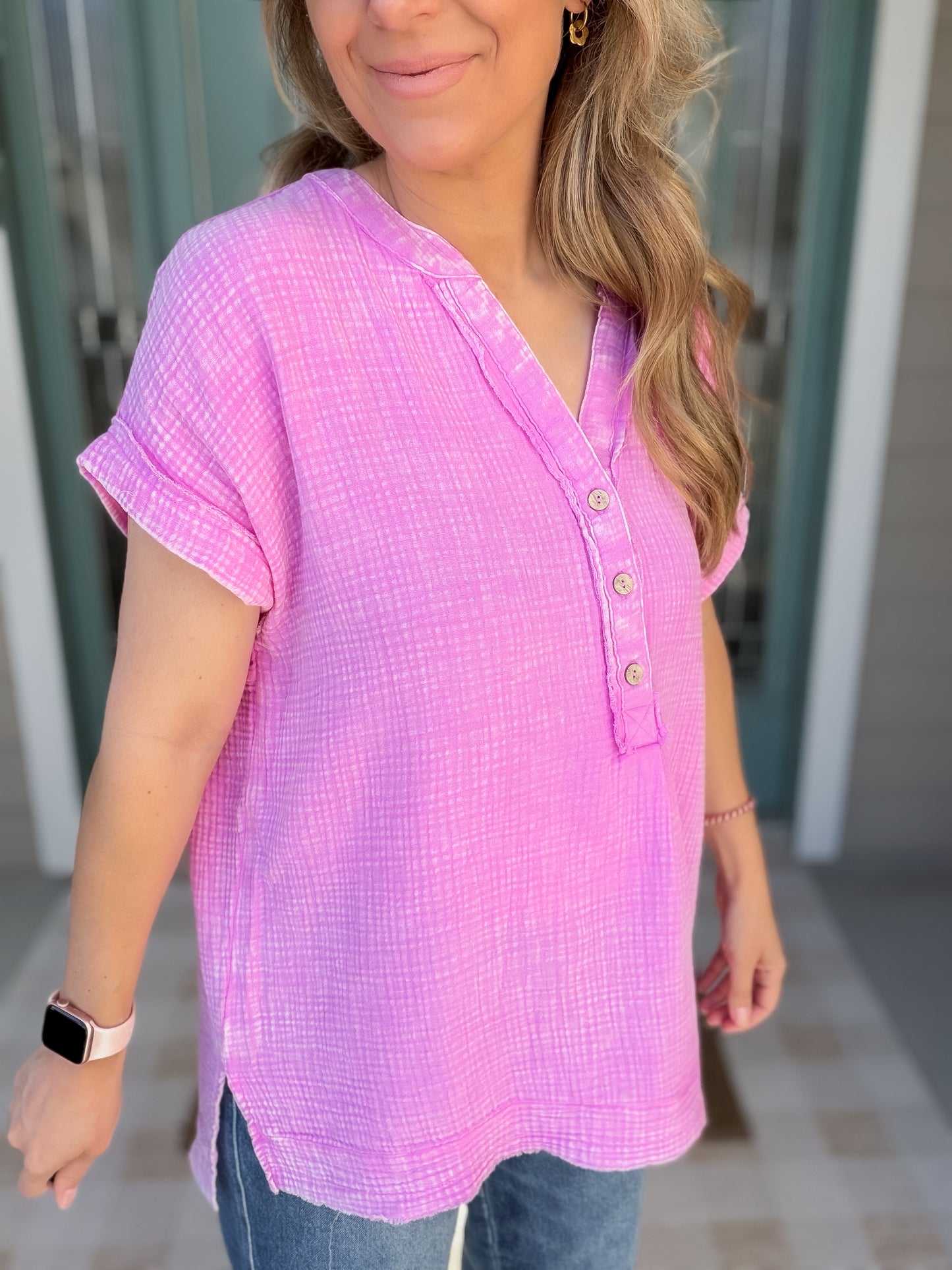 Rosy Days Henley Top
