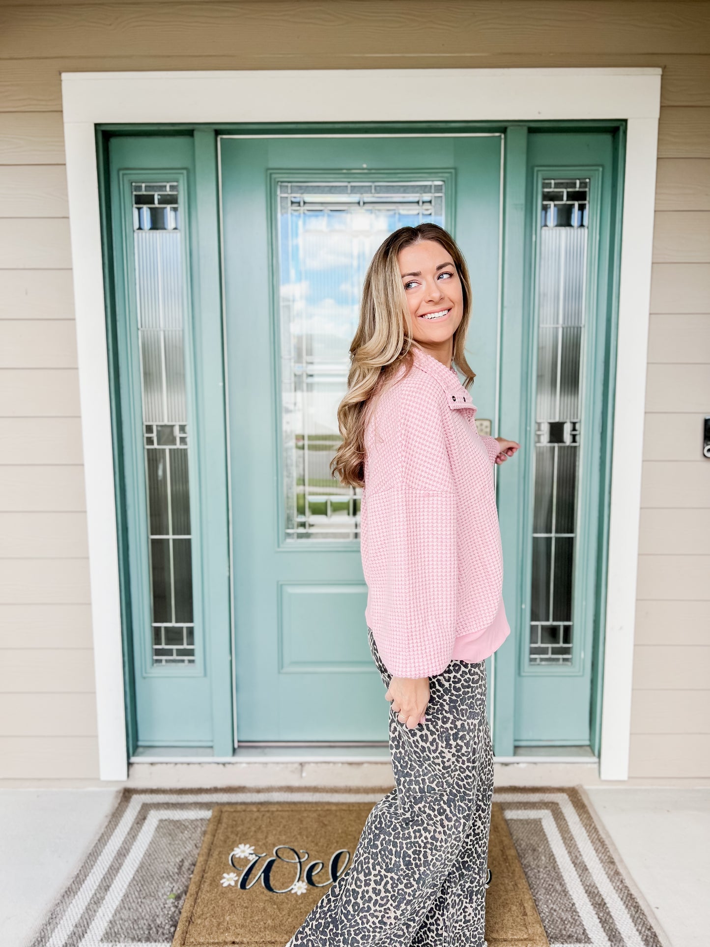 Waffle Crush Knit Pullover