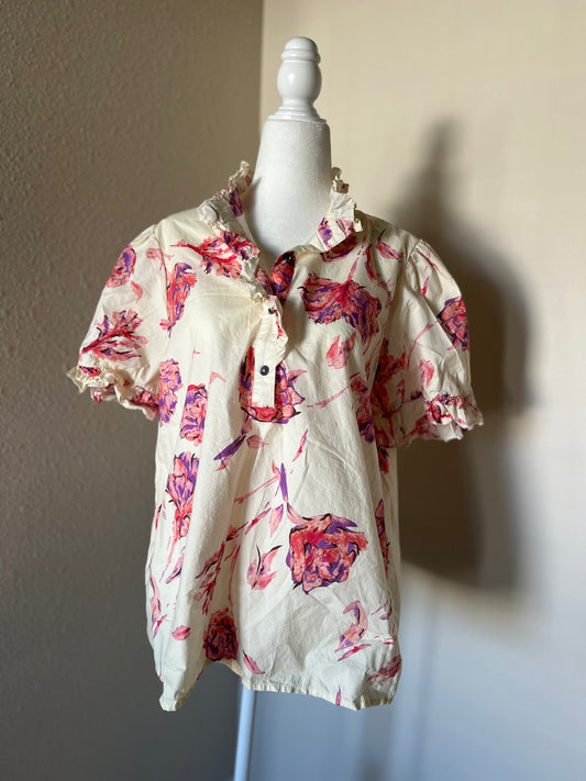 Frilly Flower Top - Size Medium - FINAL SALE