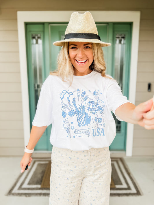 USA tee, L, FINAL SALE