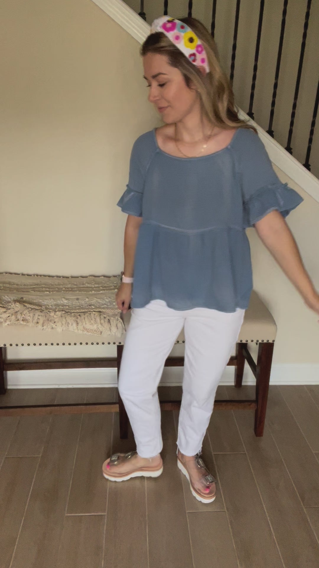 video of flowy movement of peplum top